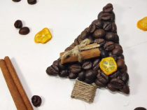 Как сделать елку из бумаги и кофе