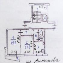 квартира; 54 кв.м. Антонова улица, 17а