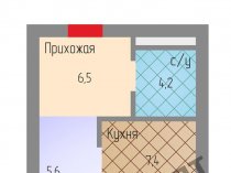 Продается 1 ком. квартира 46 кв.м