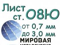 Лист сталь 08Ю толщиной от 0,5 мм до 1,0 мм